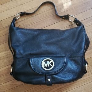 Michael Kors  black leather shoulder bag